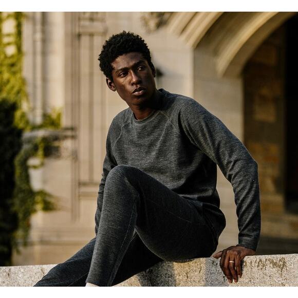 NWOT NWKC Mens CREW Top in CHARCOAL size L $199 - Picture 1 of 12